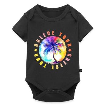 Greece Tour Bunt - Baby Premium Kurzarmbody - Schwarz - Vorne