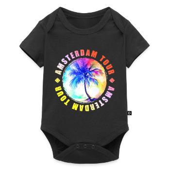 Visite d’Amsterdam colorée - Body à manches courtes Premium Bébé - noir - Devant