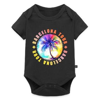 Visite de Barcelone colorée - Body à manches courtes Premium Bébé - noir - Devant