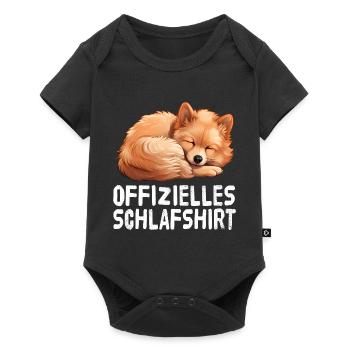 Official Sleep Shirt Pomeranian - Baby Premium short-sleeve bodysuit - black - Front