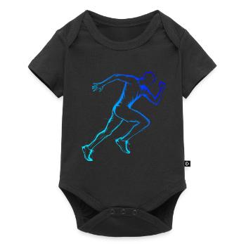 Running Fitness Race Men Women Running - Baby Premium short-sleeve bodysuit - black - Front