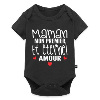 éternel amour cadeau maman - Body à manches courtes Premium Bébé - noir - Devant