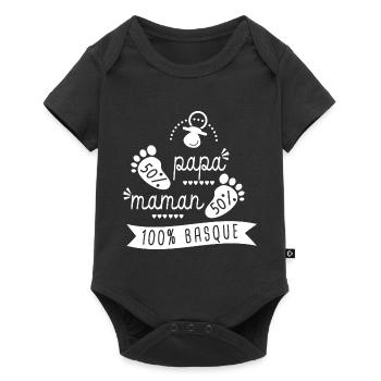 bebe naissance 100 % basque grossesse enceinte - Body à manches courtes Premium Bébé - noir - Devant