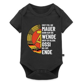 Ossi bis zum Ende - DDR Spruch - Baby Premium Kurzarmbody - Schwarz - Vorne