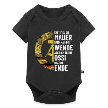 Ossi bis zum Ende - DDR Spruch - Baby Premium Kurzarmbody - Schwarz - Vorne