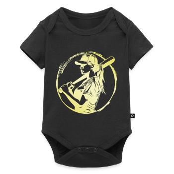 Baseball Woman - Baby Premium short-sleeve bodysuit - black - Front