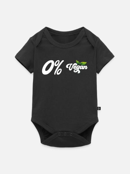 0% Vegan - Baby Premium Kurzarmbody - Schwarz
