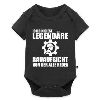 Bauleitung Baustelle Bauleiter Bauaufsicht - Baby Premium Kurzarmbody - Schwarz - Vorne