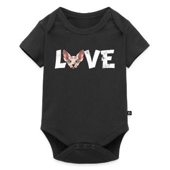 Sphynx Cat Love Hairless Kitten Art Cat Mom Dad - Baby Premium short-sleeve bodysuit - black - Front