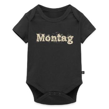 Montag - Baby Premium Kurzarmbody - Schwarz - Vorne