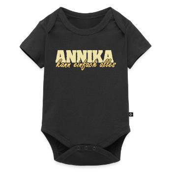 Spruch Annika - Baby Premium Kurzarmbody - Schwarz - Vorne