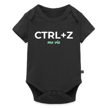 CTRL+Z Ma Vie — Humour Geek - Body à manches courtes Premium Bébé - noir - Devant