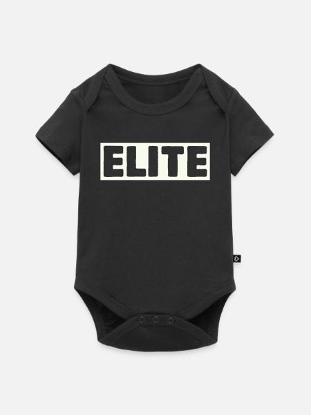 Elite Schriftzug Shirt - Baby Premium Kurzarmbody - Schwarz