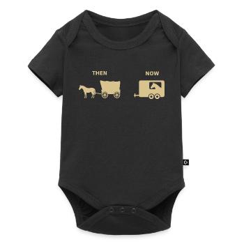 Funny Horse Carriage Parody Historical Design - Baby Premium short-sleeve bodysuit - black - Front