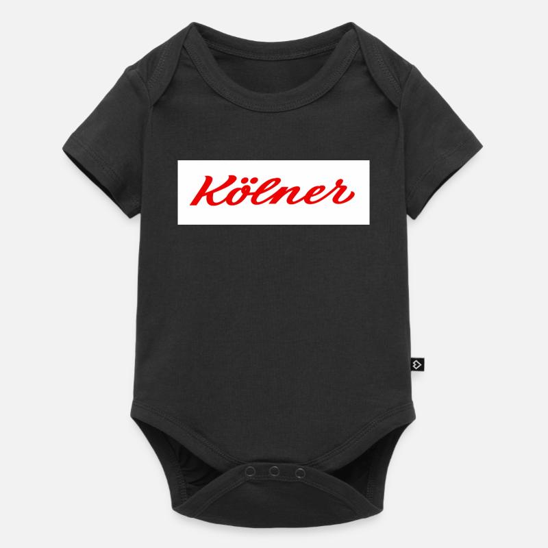 Kölner Roter Script-Logo Print - Baby Premium Kurzarmbody - Schwarz