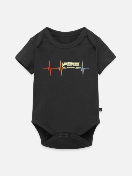 Bus Kardiogramm Retro - Baby Premium Kurzarmbody - Schwarz