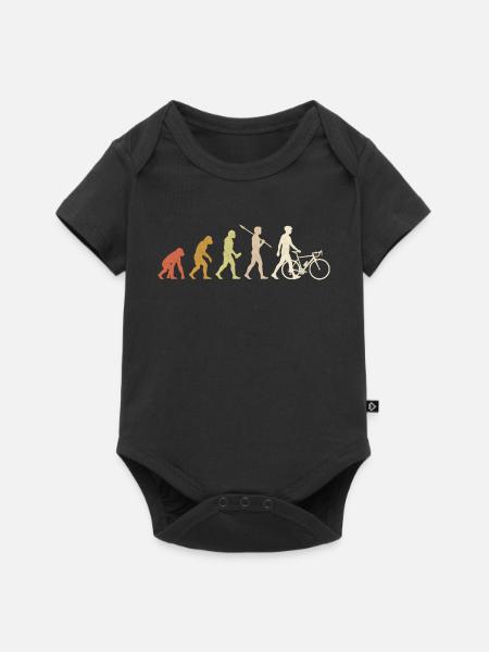 Cycling Evolution – Minimalistisches, lustiges Radfahrergeschenk - Baby Premium Kurzarmbody - Schwarz