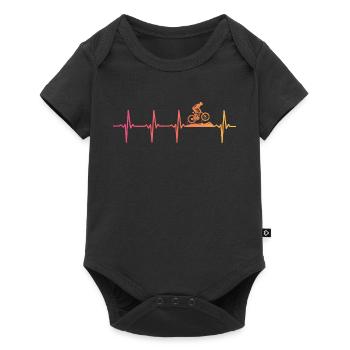 Mountainbike Sunset Heartbeat MTB - Baby Premium Kurzarmbody - Schwarz - Vorne