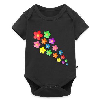 Flower Power - Baby Premium Kurzarmbody - Schwarz - Vorne