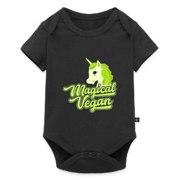 Magical Vegan Gift Vegan Végétarien Licorne - Body à manches courtes Premium Bébé - noir - Devant