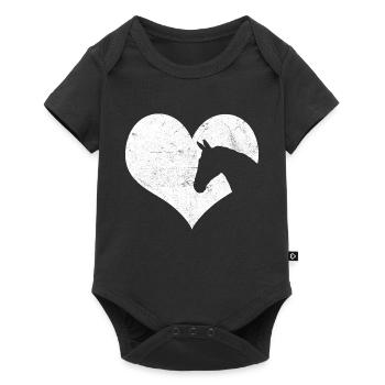 Cadeau de cheval - Body à manches courtes Premium Bébé - noir - Devant