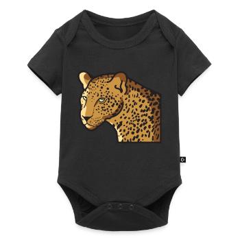 Chat sauvage léopard dans la jungle de la faune - Body à manches courtes Premium Bébé - noir - Devant