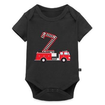2nd birthday firefighter firetruck gift - Baby Premium short-sleeve bodysuit - black - Front