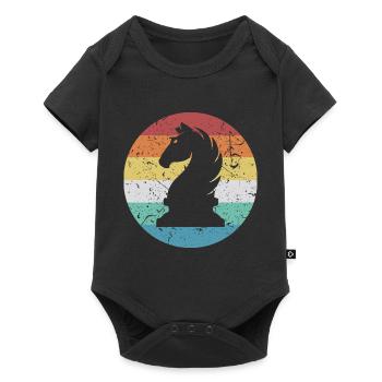 Schach Springer - Baby Premium Kurzarmbody - Schwarz - Vorne