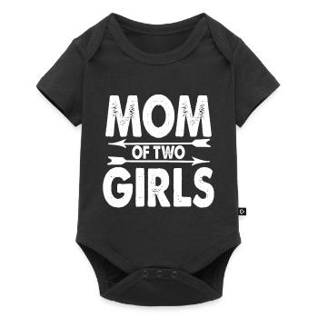 Mom of two girls - mother 2 daughters gift - Baby Premium short-sleeve bodysuit - black - Front