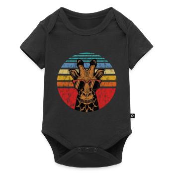 Giraffe animal cool sunglasses - Baby Premium short-sleeve bodysuit - black - Front