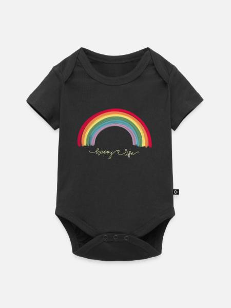 Cooler Regenbogen - Baby Premium Kurzarmbody - Schwarz