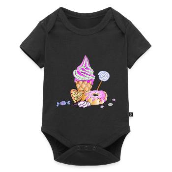 Crème glacée sundae bonbons confiserie sucre - Body à manches courtes Premium Bébé - noir - Devant