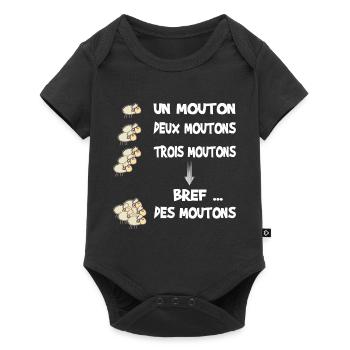 Cadeau humour moutons pour dormir - Body à manches courtes Premium Bébé - noir - Devant