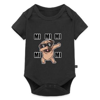 Lustiger Spruch Ich hör nur mi mi - Baby Premium Kurzarmbody - Schwarz - Vorne