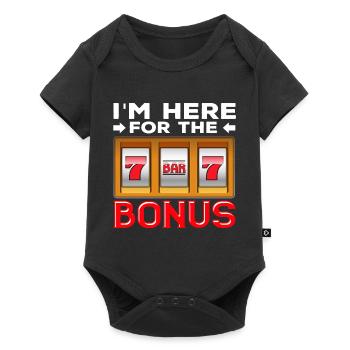 Spielautomat Glücksspiel Lustiger Casino Fan - Baby Premium Kurzarmbody - Schwarz - Vorne