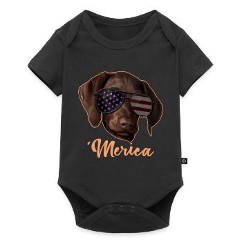 Merica Zeiger 4. Juli Geschenk - Baby Premium Kurzarmbody - Schwarz - Vorne
