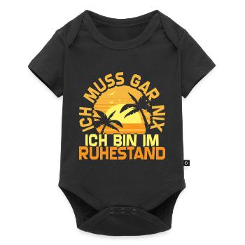 Rente Ruhestand - Baby Premium Kurzarmbody - Schwarz - Vorne