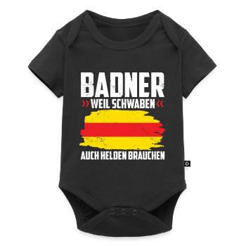 Badner Geschenke | Baden Badisch Badener Karlsruhe - Baby Premium Kurzarmbody - Schwarz - Vorne