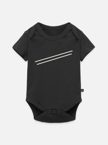 Minimal Streifen - Baby Premium Kurzarmbody - Schwarz