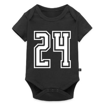 24 Numéro de numéro - Body à manches courtes Premium Bébé - noir - Devant