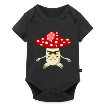 méchant mouche agaric t shirt - Body à manches courtes Premium Bébé - noir - Devant