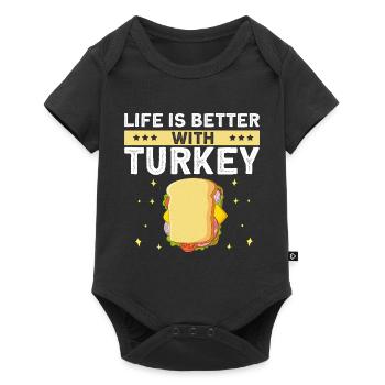Food Love Sandwich Baguette Ketchup - Baby Premium short-sleeve bodysuit - black - Front