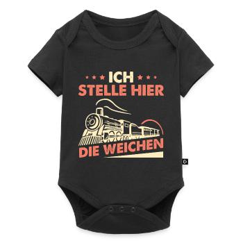 Ich Stelle Hier Die Weichen - Baby Premium Kurzarmbody - Schwarz - Vorne
