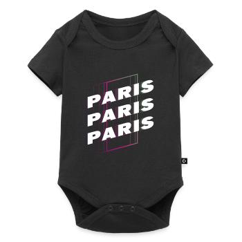 Paris France City Font Skyline Accueil - Body à manches courtes Premium Bébé - noir - Devant