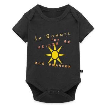 Im Sommer ist es heißer als draußen - Baby Premium Kurzarmbody - Schwarz - Vorne