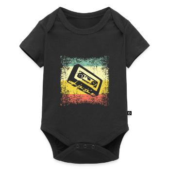 Vintage Kassette - Baby Premium Kurzarmbody - Schwarz - Vorne