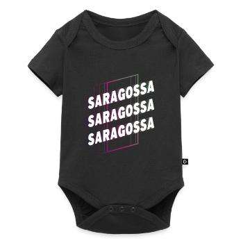 Zaragoza Espagne City Font Skyline Accueil - Body à manches courtes Premium Bébé - noir - Devant