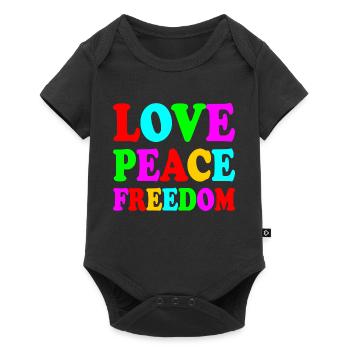 Love peace freedom - Body à manches courtes Premium Bébé - noir - Devant