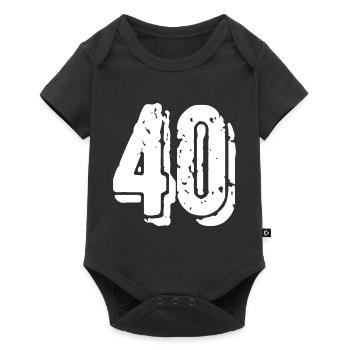 40 Zahl Trikot - Baby Premium Kurzarmbody - Schwarz - Vorne