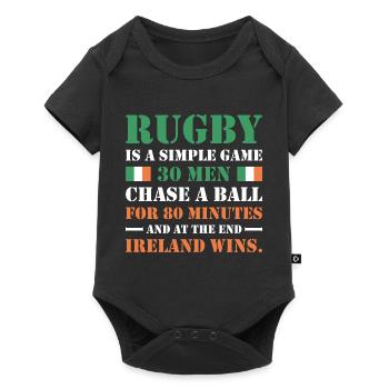 Le rugby est un jeu simple Irlande Rugby - Body à manches courtes Premium Bébé - noir - Devant